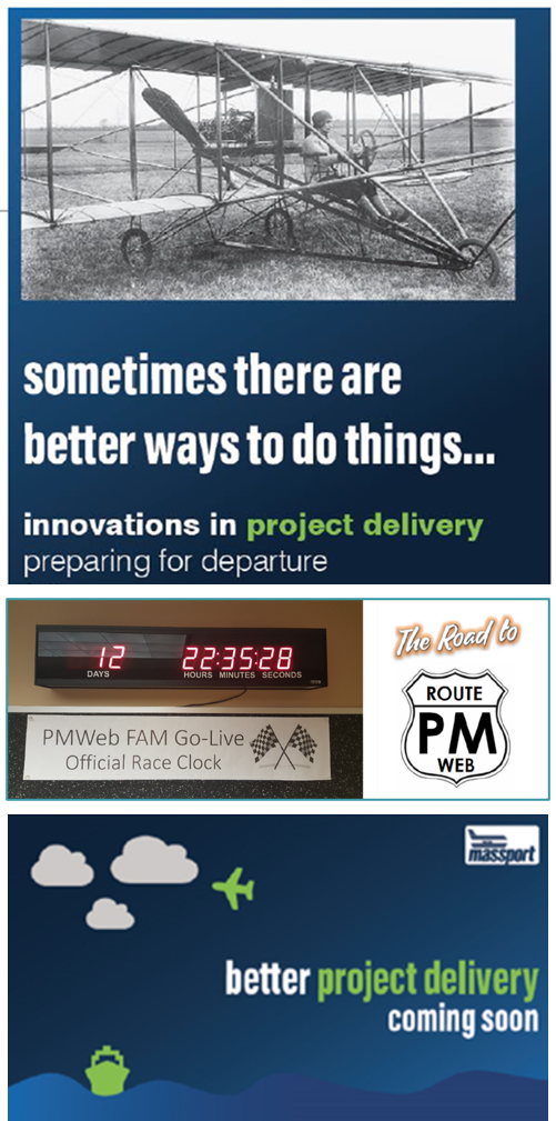 Examples of change collateral — communication materials used across a change program